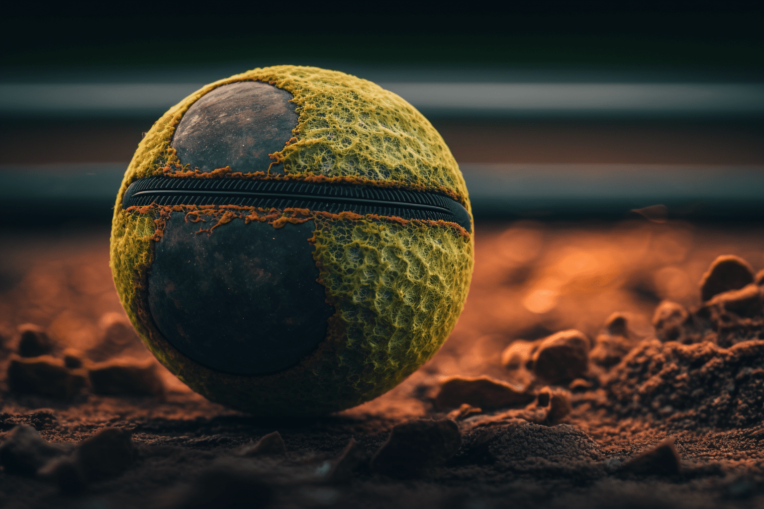 Теннисный мяч с дефектом